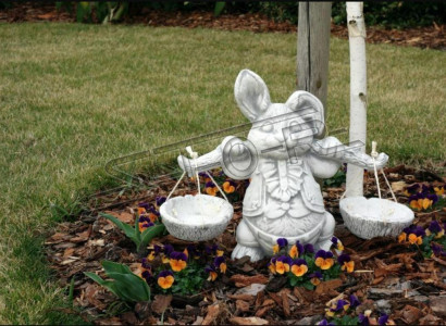 Garden Decoration Rabbit Patio Stone Figures Decorative Nature Statue
